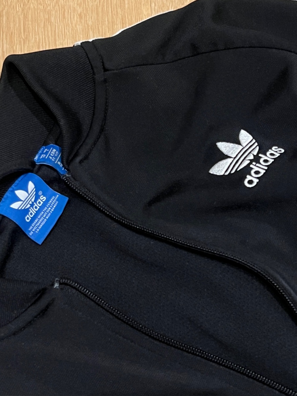 adidas Originals Black Bomber Jacket with White Trefoil
